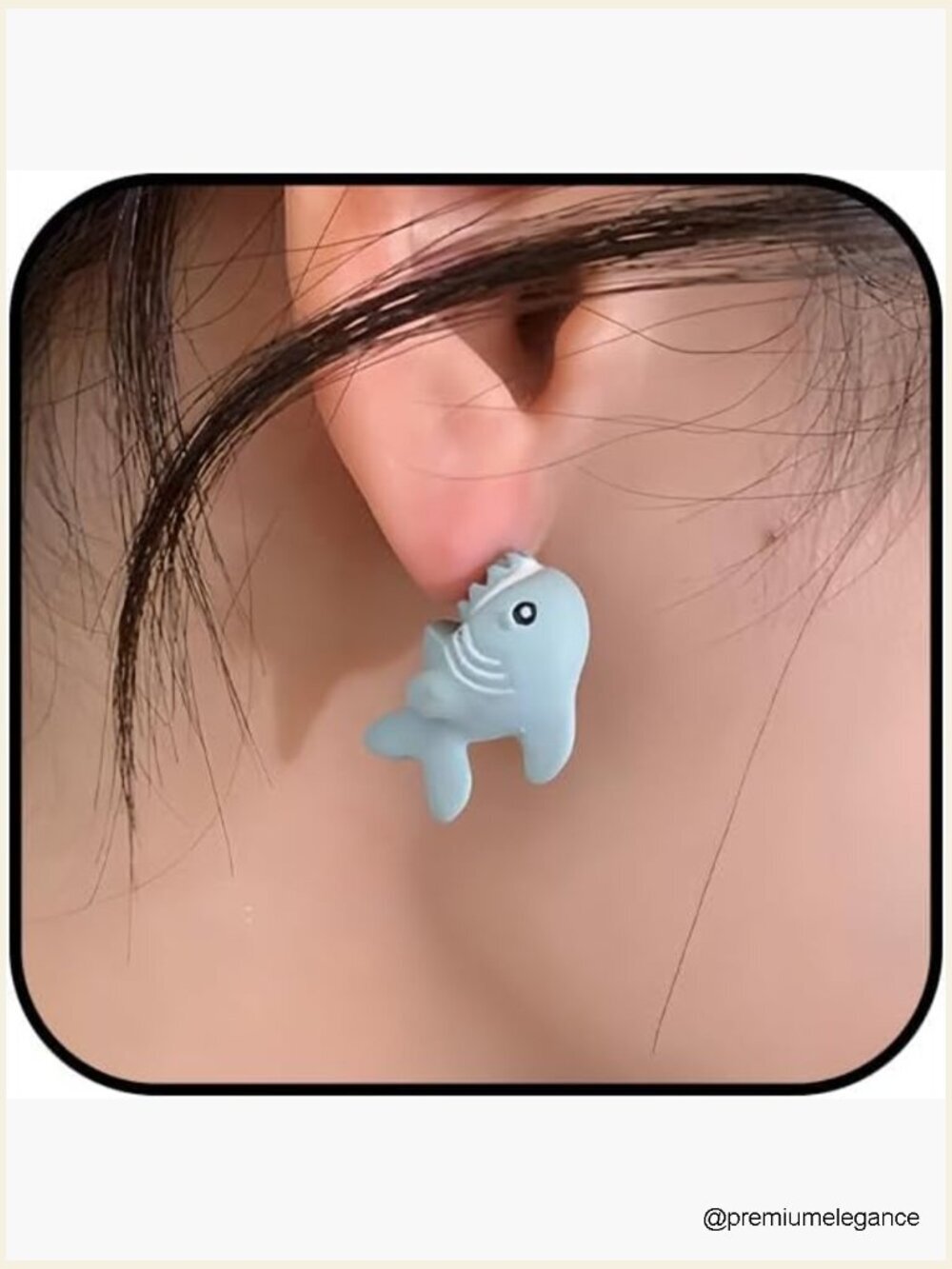 6 Pairs Animal Bite Earrings Dinosaur Dog Stud 3D Polymer Clay Handmade Cartoon